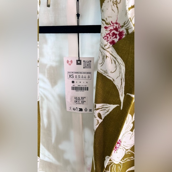 NWT Zara 2pc LINEN BLAZER + 
PANTS SIZE XS - Picture 14 of 16